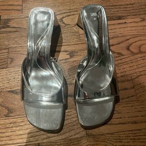 COPY - Silver Zara Kitten Block Heels